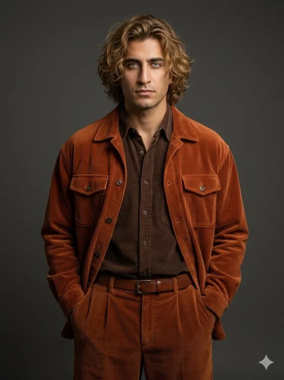 Confident 70s-Inspired Fashion Portrait