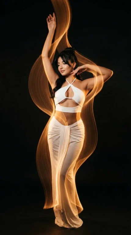 Sculpting Elegance with Amber Light