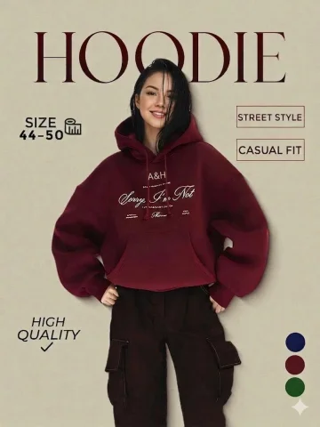 Burgundy Oversized Hoodie Elegance — Nano Banana 2 AI Prompt: A premium fashion advertisement poster for a burgundy oversized hoodie, set agai...