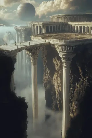 Emerald Citadel in Nature — Midjourney v6 AI Prompt: Deep within a vast and untouched emerald forest, a towering Roman citadel stands...