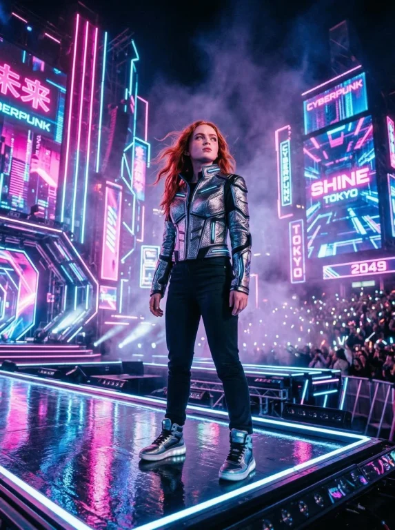 Neon Dreams in a Dystopian Future
