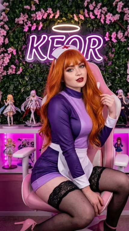 Neon Nurse Cosplay: Velma Reimagined in Gamer Glow