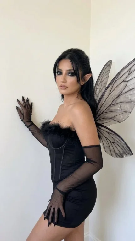 Shadowed Elegance: Dark Fairy Couture Portrait