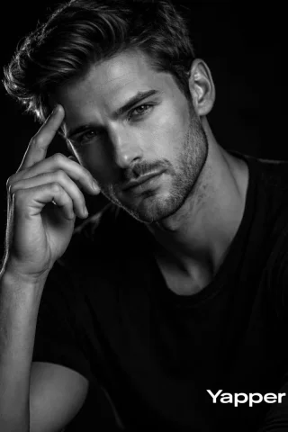 Cinematic Black-and-White Portrait of Introspection — Nano Banana 2 AI Prompt: Create a high-contrast black-and-white cinematic portrait of a man around 30 yea...