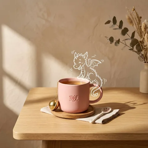 Tiny Dragon Sparks Playful Product Magic — Nano Banana 2 AI Prompt: { "scene": "product setup", "style": "minimalist product photo", "en...