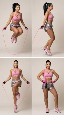 Neon Pink Fitness: Jump Rope Action in Style — Nano Banana 2 AI Prompt: { "generation_request": { "meta_data": { "tool": "NanoBa...