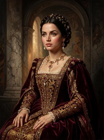 Regal Fusion: Ana de Armas in Hyper-Real Renaissance — Nano Banana 2 AI Prompt: Luxurious portrait of Ana de Armas in Renaissance oil painting style fused with...