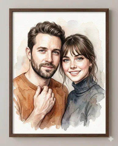 Whispers of Connection: A Watercolor Portrait — Nano Banana 2 AI Prompt: Create a 4k resolution, 4:5 aspect ratio, high-quality digitally rendered waterc...