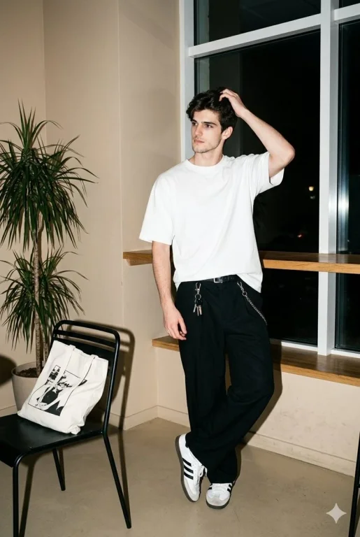 City Café Elegance: Photorealistic Street Style Shoot