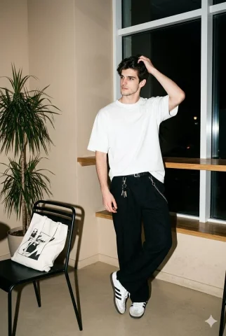 City Café Elegance: Photorealistic Street Style Shoot — Nano Banana 2 AI Prompt: Create a photorealistic lifestyle/editorial photo shoot "casual flash street-caf...