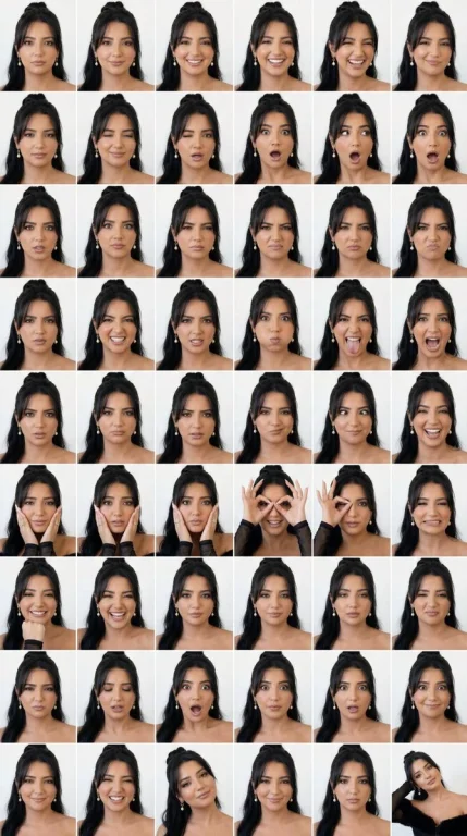 48 Faces, One Identity: An Expressive Grid