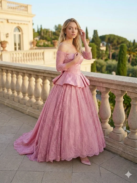 Sydney Sweeney in an Elegant Sunset Stroll