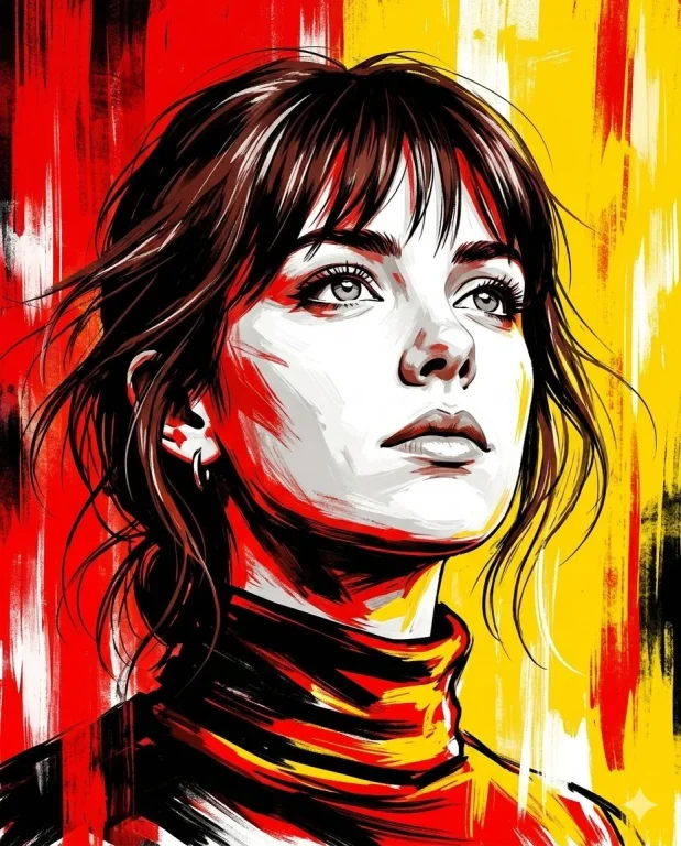 Bold Determination in Red and Yellow