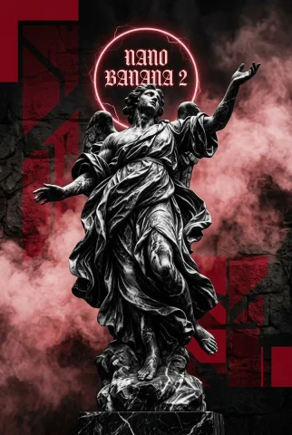 Celestial Ascension: A Dark Renaissance Reimagined — Nano Banana 2 AI Prompt: A dark renaissance statue  inspired by Michelangelo of a celestial figure in bil...