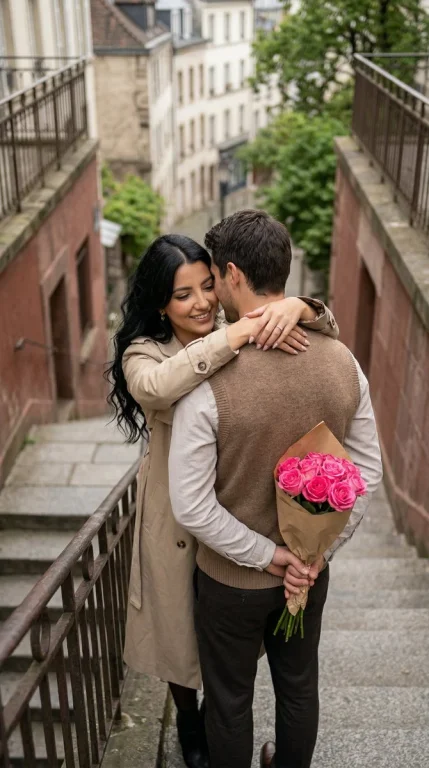 A Quiet Romance on City Stairs