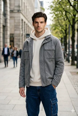 Street Style Unfiltered: Ultra Realistic Portrait in Urban Setting — Nano Banana 2 AI Prompt: Ultra realistic portrait of a young man around early 20s, natural face proportio...