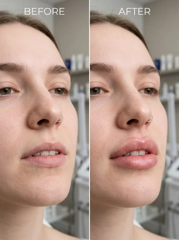 Subtle Lip Transformation: A Realistic Before and After