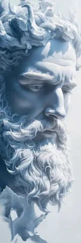 Airbrush Greek God Statue — Midjourney v6 AI Prompt: An airbrush painting of a statue of a greek god symbolising strength in white ma...