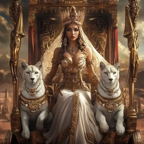 Chariot Tarot Woman Illustration — Midjourney v6 AI Prompt: Create an photo of a gorgeous woman that emulates the chariot tarot card. Have 2...