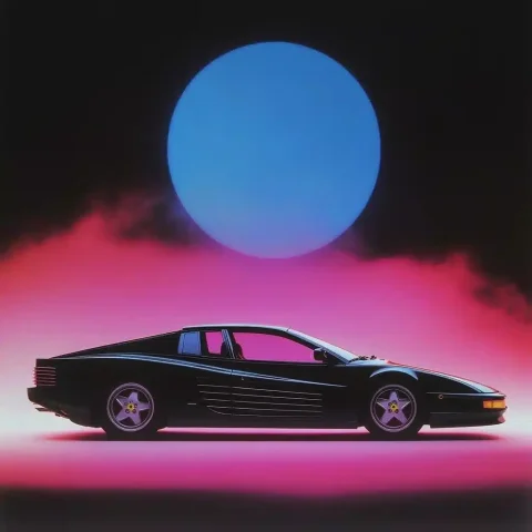 Photo Realistic Ferrari Testarossa — Midjourney v6 AI Prompt: photo realistic 80s advertisement for a ferarri testarossa. from a magazine. shi...
