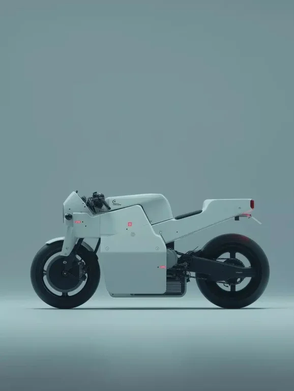 Minimalist White Motorcycle Design