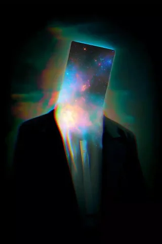 Surreal Retro Man Galaxy — Midjourney v6 AI Prompt: retro vintage surreal man with galaxy inside out, enigmatic, energetic, glamour,...
