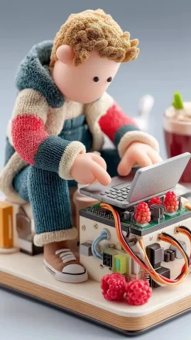 3D Claymotion Engineer Coding — Midjourney v6 AI Prompt: A cute but masculine 3d claymotion illustration of a colorful young adult male s...