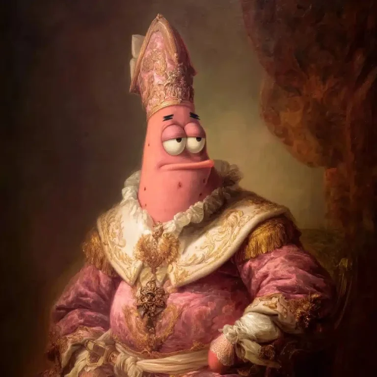 Cartoonish Patrick Star Portrait
