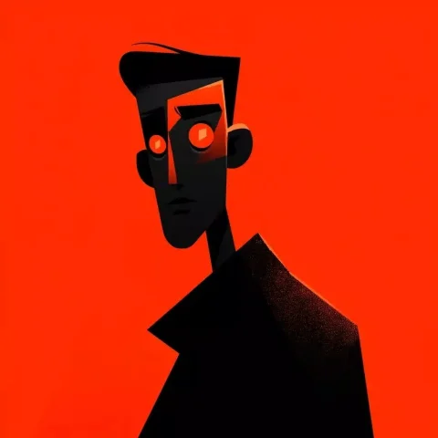 Bold Graphic Silhouette Animation — Midjourney v6 AI Prompt: dynamic silhouette animation in bold graphic style depicting expressive characte...