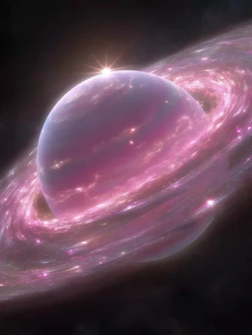 Enigmatic Planet with Dust Rings — Midjourney v6 AI Prompt: A stunning and grand image of an enigmatic planet encompassed by swirling dust r...