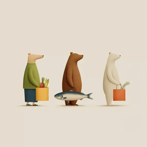 Consumer Types Herbivore Carnivore Omnivore — Midjourney v6 AI Prompt: What are three types of consumers? Three types of consumers are: herbivore, carn...