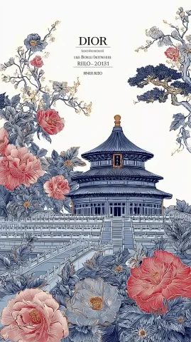 Beijing Landmark Illustration — Midjourney v6 AI Prompt: A creative hand-drawn illustration of a city landmark building，Landmark buildin...
