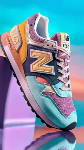 Pastel New Balance Closeup — Midjourney v6 AI Prompt: commercial photography, a closeup photo of the new balance shoes in pastel color...