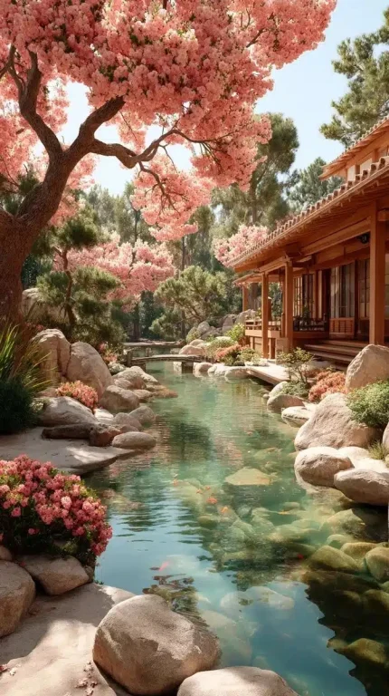 Cinematic Photorealistic Sakura Garden