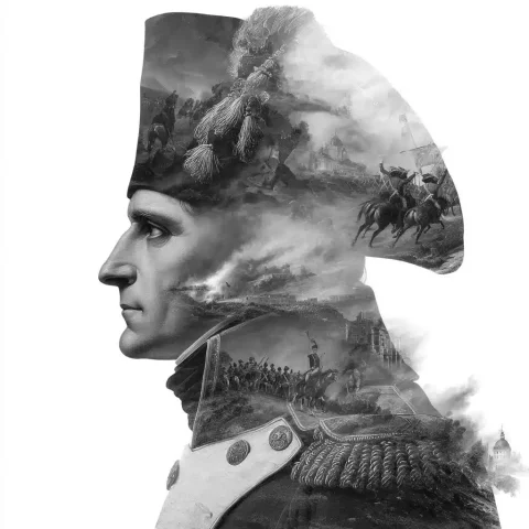 Double Exposure of Napoleon — Midjourney v6 AI Prompt: Double exposure, Merge, Blending, Overlay. A stunning masterpiece of photography...