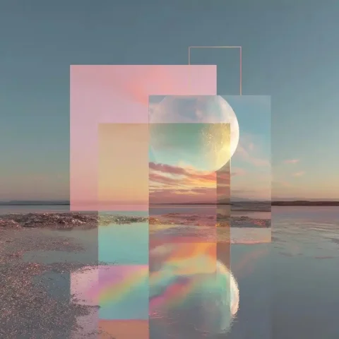 Geometric Pastel Alien Landscape — Midjourney v6 AI Prompt: pastel alien world with geometric patterns --v 7 --stylize 750 --profile k5jzh3v