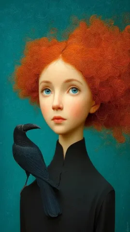 Ethereal Portrait with Toucan — Midjourney v6 AI Prompt: ultra-detailed digital painting, ethereal portrait, translucent porcelain skin w...