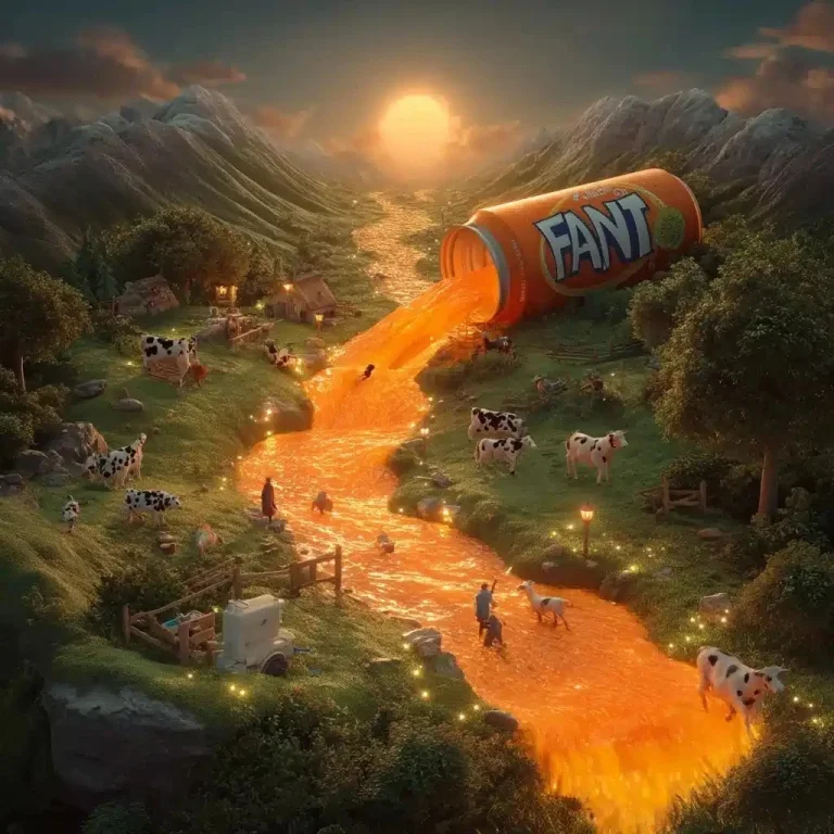 Surreal Fanta Waterfall Landscape