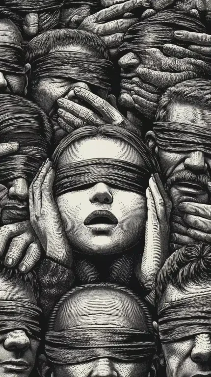 Blindfolded Crowd with Observer