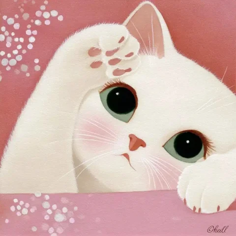 Chaotic Cute Cat Illustration — Midjourney v6 AI Prompt: Cute cat --chaos 50 --sref 529696867 --sref 629801843 --sv 4 --v 7 --stylize 500...