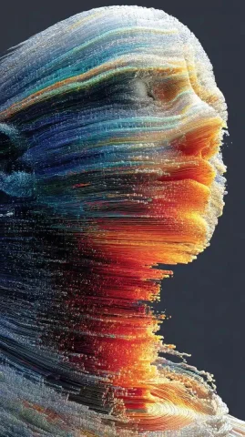Glitching AMG Portraiture — Midjourney v6 AI Prompt: film photo, hyper detailed complex hypermaximalist closeup portrait photography,...