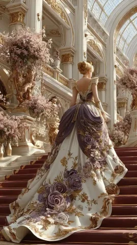Sailor Moon in Wedding Gown — Midjourney v6 AI Prompt: 6d Sailor Moon dressed in an elegant white and purple wedding gown with roses em...