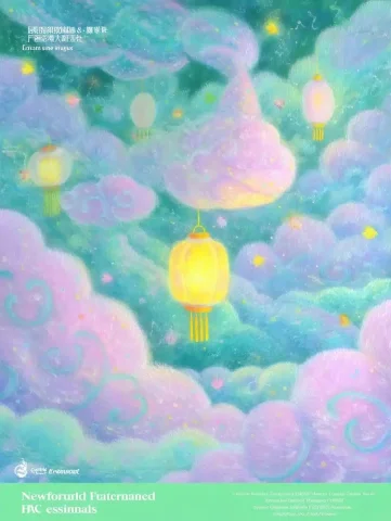 Watercolor Lanterns with Patterns — Midjourney v6 AI Prompt: A poster with the text "Newfoundland traditional patterns, watercolor illustrati...
