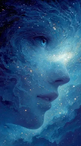 Cosmic Woman in Realism — Midjourney v6 AI Prompt: a vast and infinite cosmos filled with swirling galaxies, radiant nebulae, and s...