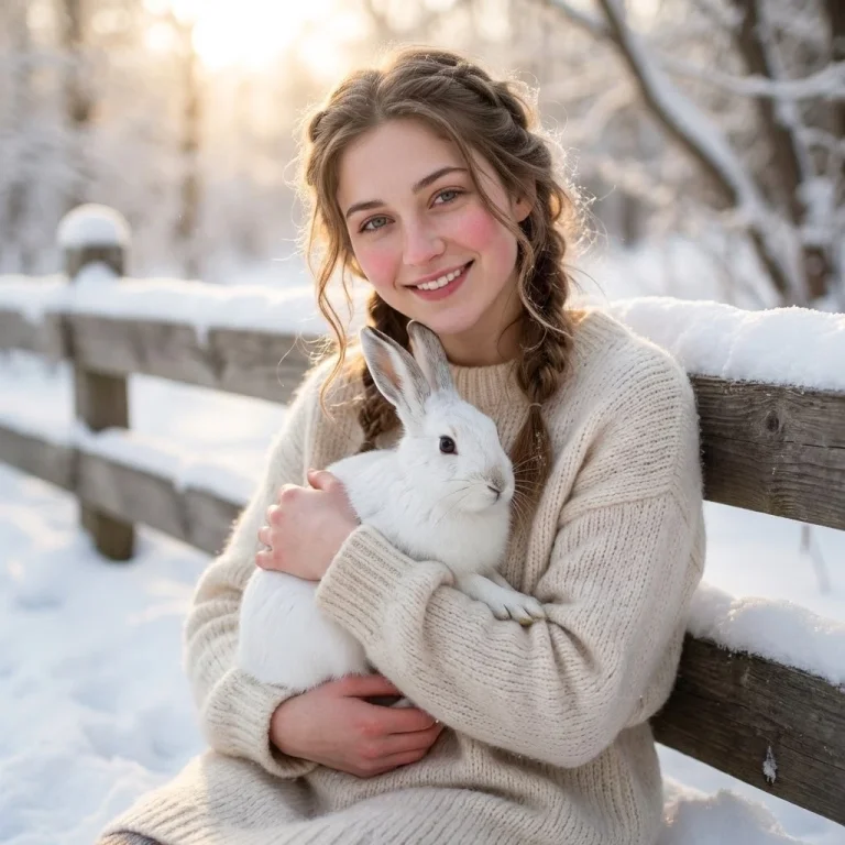 A Cozy, Intimate Winter Portrait. A Girl From Photo With