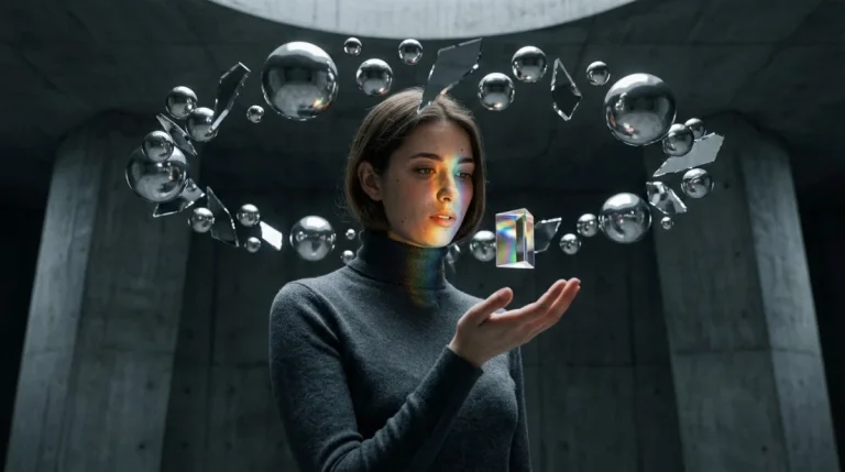 Vibe_Title_En: The Mental Orbit, Master_Prompt: A Hyper-Realistic Medium Shot Of