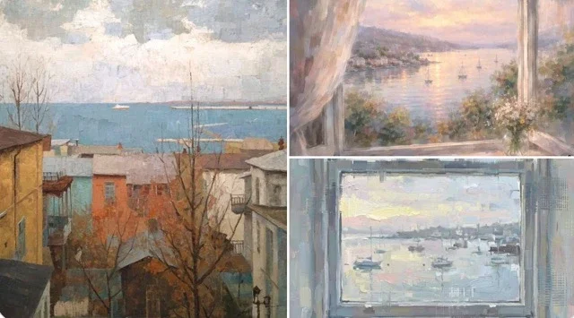 Oil On Canvas, A View Of The Bay From An