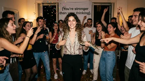 Ultra-Realistic 8K, A Crowded House Party At Night, Packed With — Nano Banana Pro AI Prompt: Ultra-realistic 8K, A crowded house party at night, packed with young adults dan...