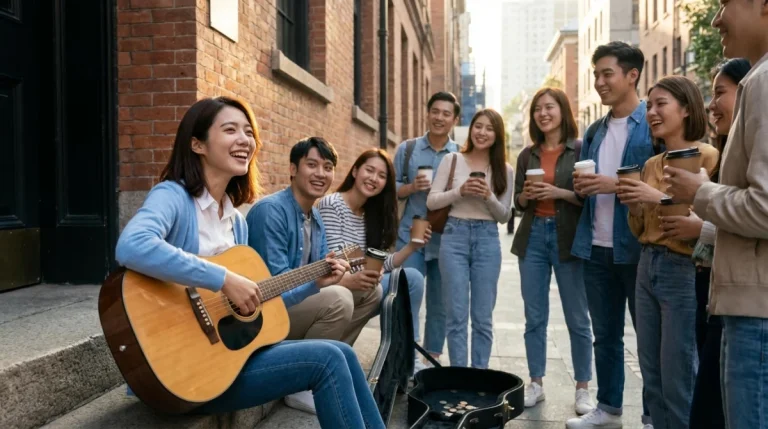 A Relaxed Street Photo Shows The Person Attached In The