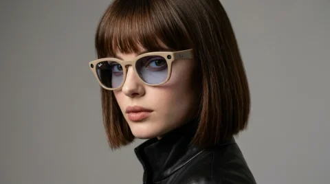 Cinematic Studio Portrait Of A The Person As Uploaded Wearing — Nano Banana 2 AI Prompt: Cinematic studio portrait of a the person as uploaded wearing stylish beige fram...